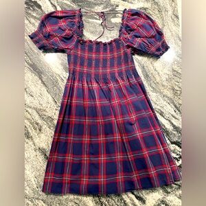 HILL HOUSE HOME - Athena Nap Dress, XS navy tartan